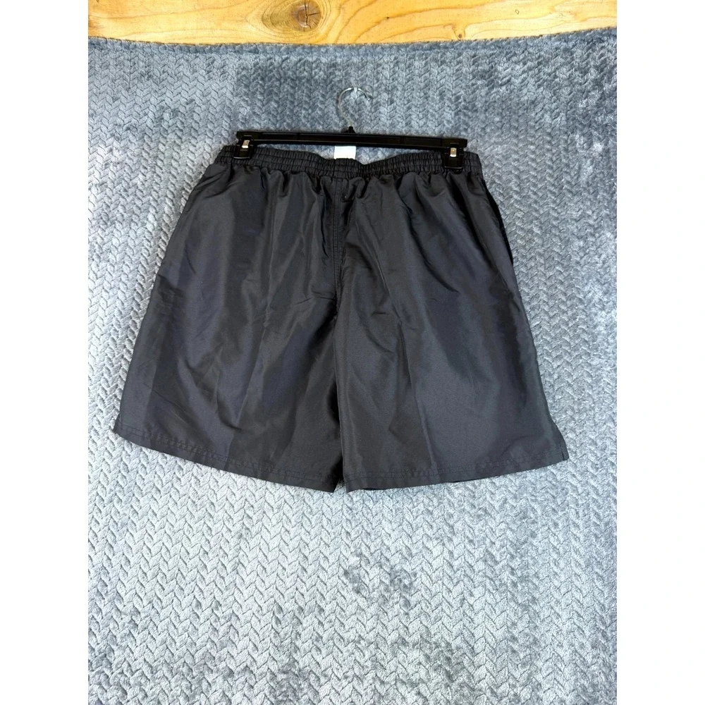 Nike Athletic Shorts Mens Large Black Swoosh Logo Training Gym Wear Drawstring
